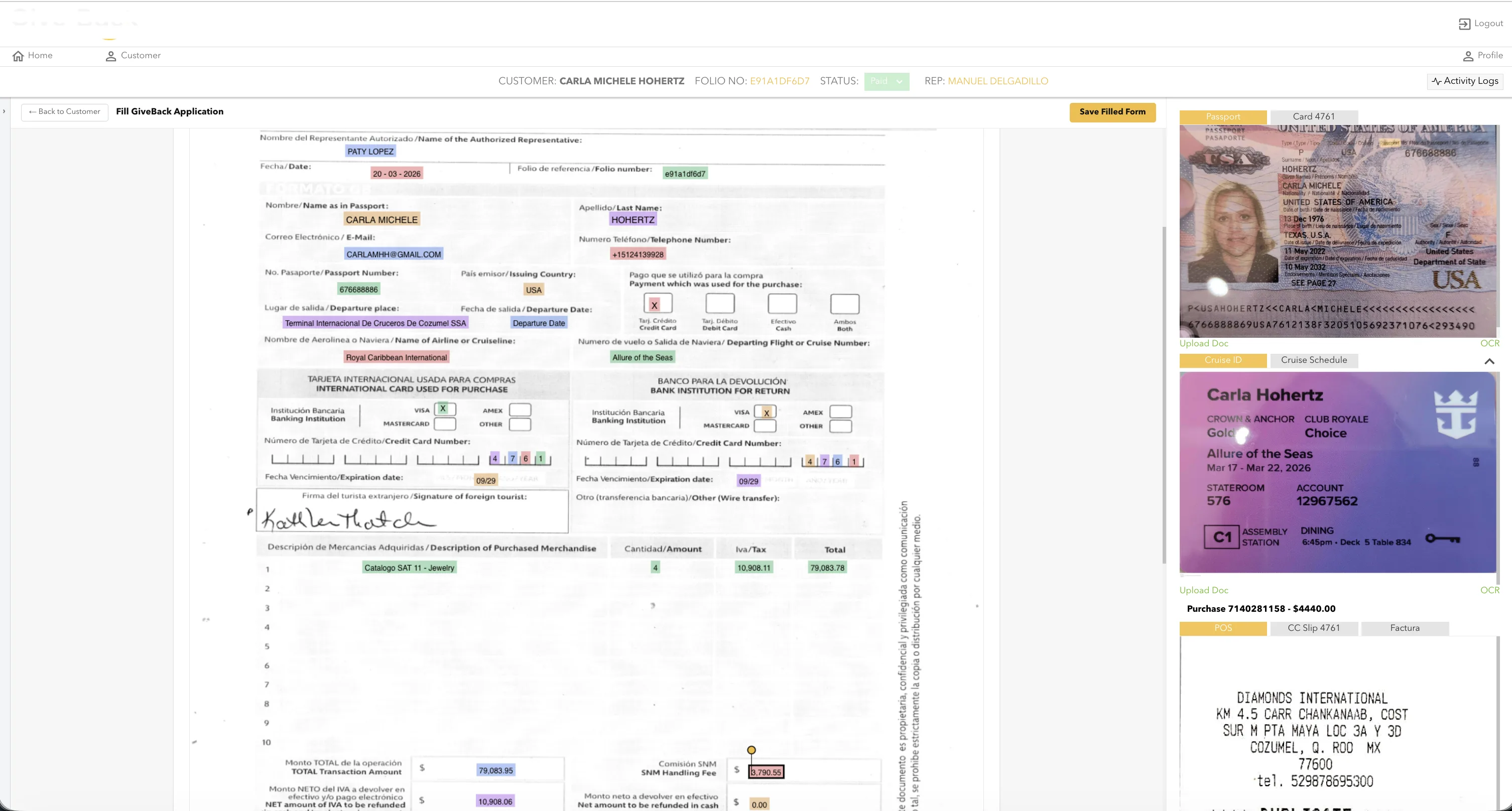 Scanned and signed form filled dynamically by AI